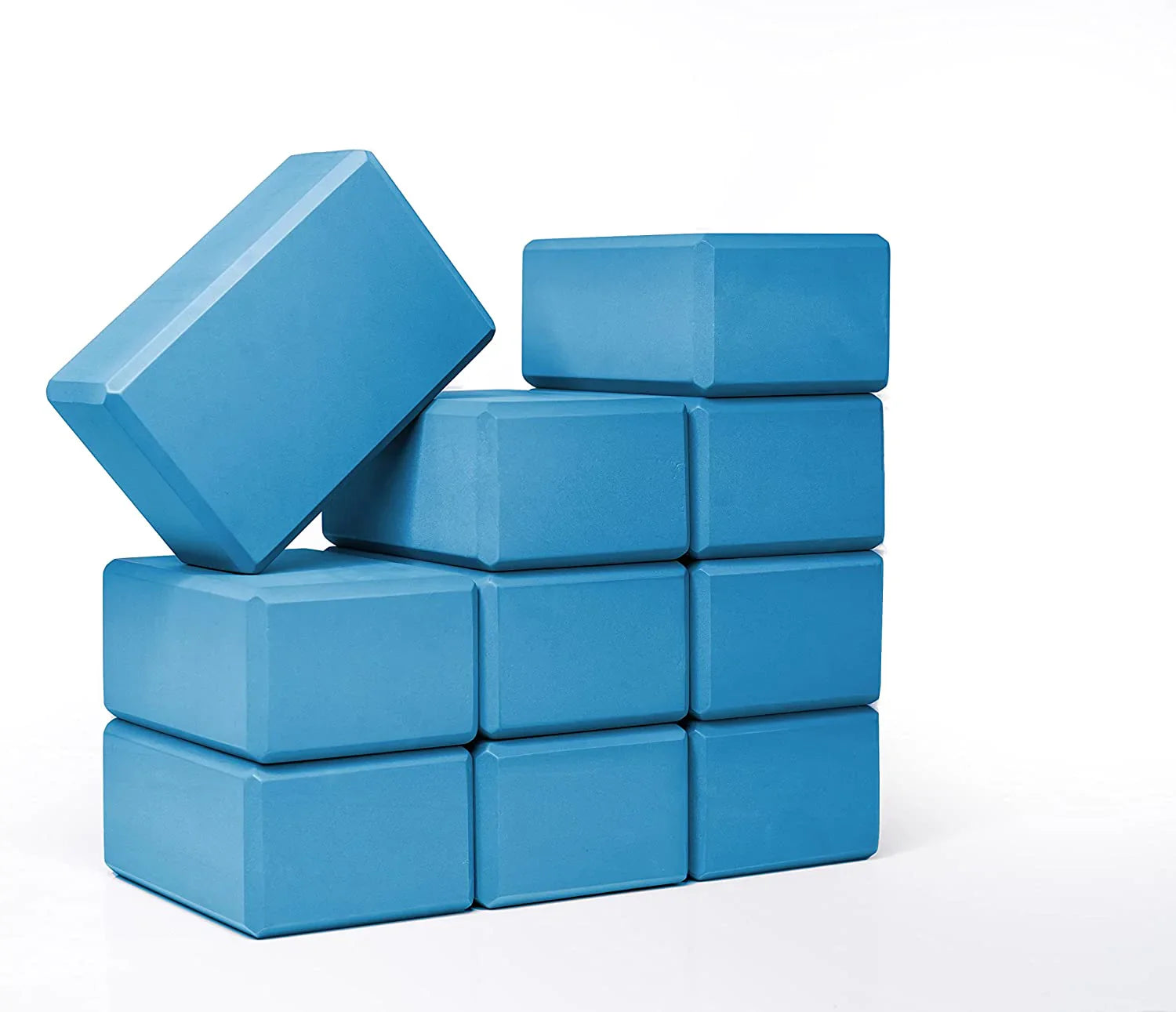 Sunshine Yoga - 4” Yoga Block - Studio 10-Pack - EVA Foam - Support and Deepen Poses - Improve Strength - Aid Balance and Flexibility (4 X 6 X 9 Inches)