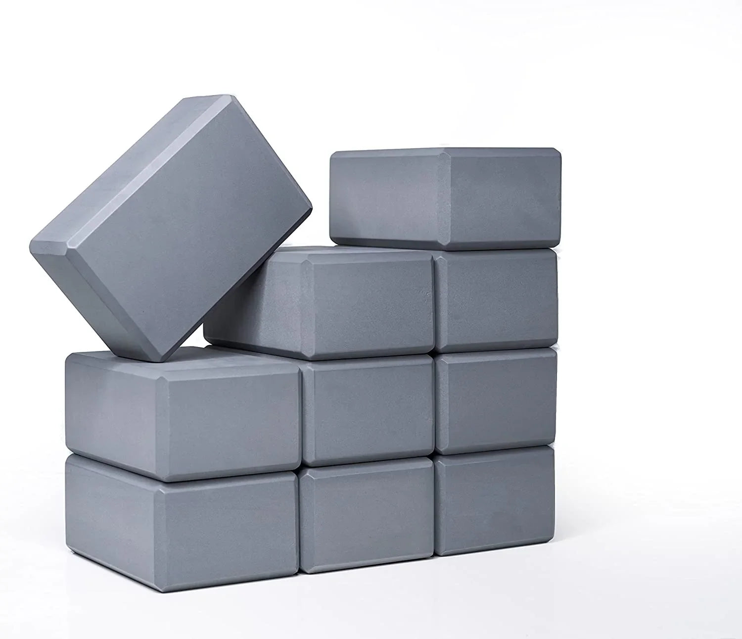 Sunshine Yoga - 4” Yoga Block - Studio 10-Pack - EVA Foam - Support and Deepen Poses - Improve Strength - Aid Balance and Flexibility (4 X 6 X 9 Inches)